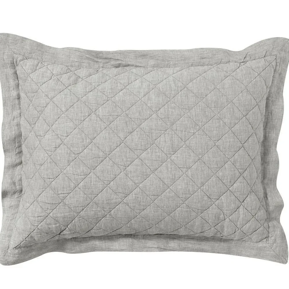 Pottery Barn Belgian Flax Linen Diamond Quilted Sham